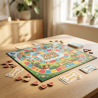 Juego de Mesa Matemático Ecológico Personalizado para Mascotas, Tabla de Multiplicación y División, Plegable, 1200g, Fichas, Cartas de Hueso para Niños