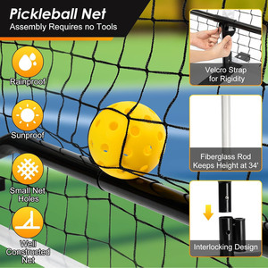 Filet de pickleball en acier de haute qualité personnalisable en usine, portable pour l'extérieur, avec cadre de filet pour raquettes, pour l'entraînement, le divertissement <span class=keywords><strong>et</strong></span> le transport par les enfants - Product Image 4