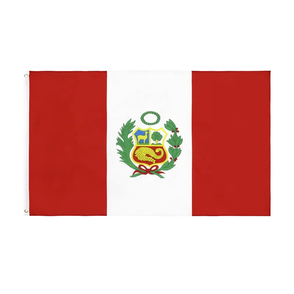 Versand bereit Polyester 3 x5ft Lager gedruckt PE peruanische Peru Flagge