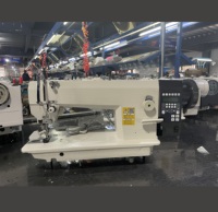 Machine à coudre industrielle automatique synchrone informatisée à point noué à lit plat avec moteur à engrenages pour jeans, pantalons, sacs en cuir