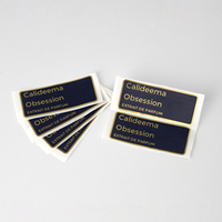 Étiquette autocollante personnalisée pour cosmétiques, huiles essentielles et parfums, en feuille d'or, luxe, imperméable, avec estampage à chaud