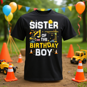 T-shirt sur le thème de la construction pour les enfants, pour la fête d'anniversaire de l'anniversaire de l'enfant - Product Image 3