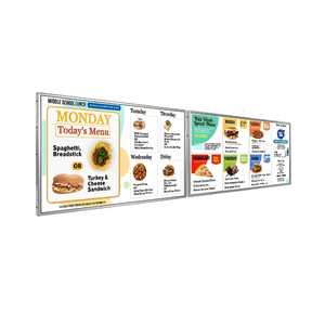 Ancenview LCD Indoor <b>Wall</b> Mounted Advertising <b>Display</b> Digital Menu Board for Cafe Restaurant Retail Store Golden Black Border - Product Image 1