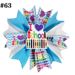 Nouvelle Collection : Nœud à cheveux 4,5'' pour la rentrée scolaire, motif livre, pomme et bibliothèque, pour les enseignants, accessoires capillaires - Product Image 5