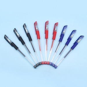 Stylo neutre pour l'école et le bureau, fournitures de papeterie, pointe bille 0,5 mm, encre bleue, noire, rouge, stylo gel tricolore, vente en gros - Product Image 1