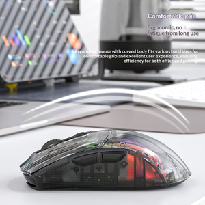 RGB Tri-Mode (2.4G + Dual ) Wireless Transparent Gaming <b>Mouse</b> With Digital Display - Product Image 3