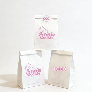 Bolsa <span class=keywords><strong>de</strong></span> Papel Blanca Resistente a la Grasa con Logotipo Personalizado al por Mayor para Envasado <span class=keywords><strong>de</strong></span> Comida Rápida para Llevar - Product Image 3