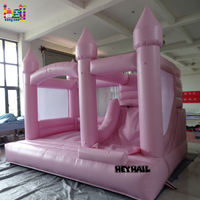 Château gonflable commercial blanc avec toboggan pour mariage, combo de jeux gonflables