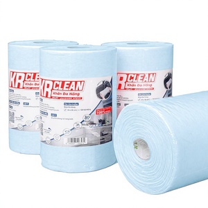 Wholesale OEM <b>Blue</b> <b>Paper</b> Household Cleaning Wipes <b>Roll</b> Krclean Multi Purpose Absorbent Kitchen Towels Vietnam Factory Direct - Product Image 1