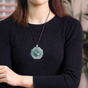 Colgante de Jadeíta Natural Azul Agua con Buda, Estilo Chino UNISEX, Diseño Original, Regalo Budista con Certificado de Tasación FG17 - Product Image 4