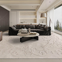 Tapis texturé en acrylique tufté fait main avec motif vague, tapis de luxe texturé, adapté aux animaux domestiques, antidérapant, taille/couleur personnalisable, moderne