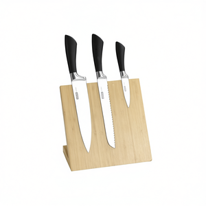 KESPER <b>Knife</b> Block <b>Set</b> With 3 Stainless Steel <b>Knives</b> Bamboo Stand - Product Image 2