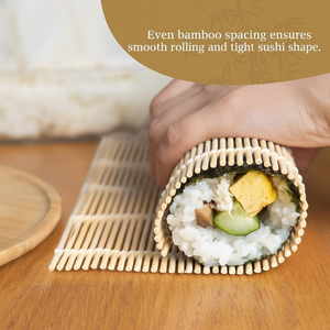 Tapis à rouler polyvalent en bambou pour sushis et kimbap, tapis en lattes <span class=keywords><strong>de</strong></span> bambou non toxique <span class=keywords><strong>de</strong></span> qualité alimentaire pour la préparation des aliments - Product Image 5