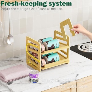 Étagère de rangement en bois à double niveau, détachable, pour aliments pour animaux de compagnie, type sur pied - Product Image 3