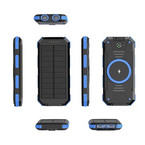 Batterie externe portable personnalisable avec logo, grande capacité 10000 mAh, étanche, pour situations d'urgence en extérieur, avec recharge solaire et sans fil - Product Image 6