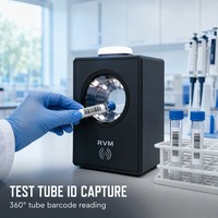 Pas de rotation nécessaire 360° °   Lecteur de codes-barres annulaire pour tubes de test médical, tubes de prélèvement sanguin, flacons de réactifs, codes 1D, 2D et QR