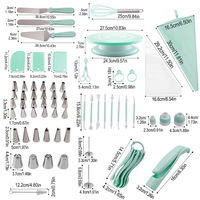 Handgefertigtes Nordisches 207-Teiliges Tortendrehteller-Set mit Backwerkzeugen, Spritztüllen & Spatel Kuchen-Dekorationszubehör