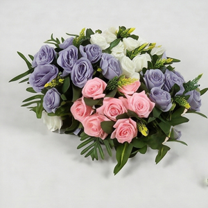 Ramo de Flores Artificiales en Tonos Púrpura, Blanco y Rosa, Estilo Vintage, Hecho a Mano, 55 cm, Guirnaldas Decorativas para Colgar en la Pared, Decoración del Hogar - Product Image 4