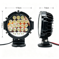 7-Inch 63W Round LED Work Light IP68 Waterproof 12-48V 4200 Lumens Auxiliary Driving Lamp for Offroad Car Truck Forklift
