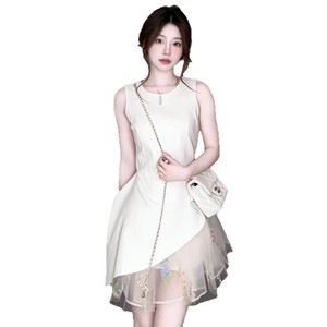 Apricot Ballet Style Tutu Skirt With Fitted Waist Irregular Hem Sleeveless Design For Daily Wear - Product Image 5