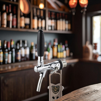 Robinet de bière à longue tige Homebrew Robinets de boisson à bière chromés réglables avec robinet de contrôle de débit
