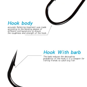 LUSHAZER anzuelos de pesca de acero al carbono, anzuelo de caña larga grande, anzuelo de mar con ojos, accesorios de pesca, 30 unidades por bolsa - Product Image 2