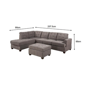 Set Salas Mobili <span class=keywords><strong>per</strong></span> Soggiorno Copridivano a L Divano Angolare Componibile a 7 Posti con Sgabello - Product Image 5