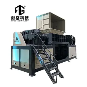 Professional Wood Plastic Tire Industrial Recycling Shredding Double Shaft Shredder Machine