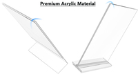 Présentoir de table pliable en acrylique transparent 5x7 pouces, moderne, écologique et léger, double usage, porte-menu et support de signalisation pour mariages