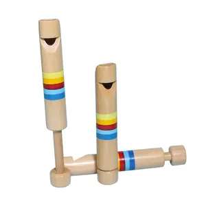 Hot selling Baby Wooden orff Classic Toys Kids Educational Music Whistle Sliding Pushes The hand whistle Flute Children Toys