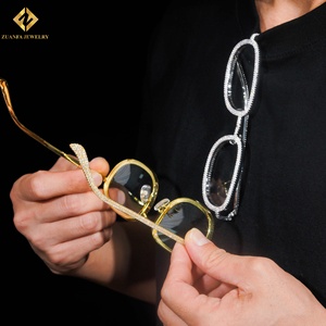 แว่นกันแดด ZUANFA JEWELRY ทรงเต็มกรอบประดับโมอิสซาไนต์ สำหรับทุกเพศทุกวัย ดีไซน์แฟชั่น กรอบสีเงินและสีทอง - Product Image 2