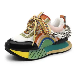 2023 vendita calda nuovi stili che camminano Zapatos Mujer Platform Sneakers scarpe Casual scarpe con tacco da 6cm scarpe da ginnastica grosse da donna