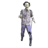 Chaîne de fer Zombie électrique fantôme horreur tête rougeoyante squelette animatronique animé Halloween peur décor accessoires lumière jaune