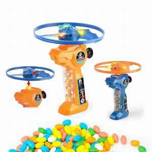Exciting Boys Series Candy Toys Glitter UFO Flying Saucer con dulces con sabor a frutas Ideal para distribuidores <span class=keywords><strong>de</strong></span> dulces al por mayor - Product Image 1