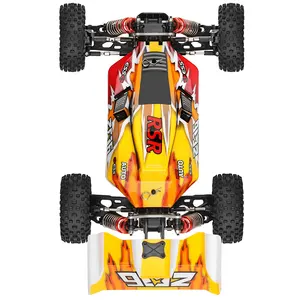 Wltoys mobil RC kecepatan tinggi, Motor tanpa sikat 2 saluran, mobil RC kecepatan tinggi Buggy 4WD 144010 75km/jam, hadiah Natal anak-anak