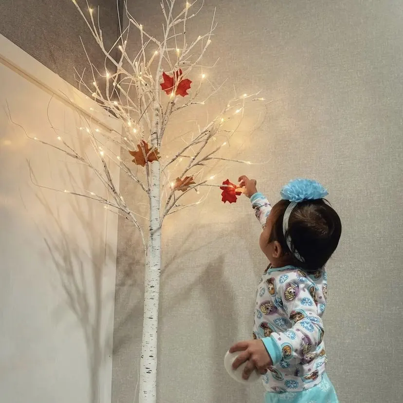 Yüksek kaliteli noel açık işıklı ağaç lamba lite 2 4 6 8 FT LED beyaz huş ağacı ışık ev oda dekor