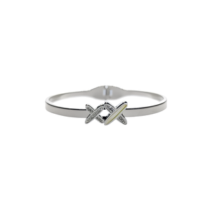 Classic and Trendy Rhodium Plated Geometric Diamond Cuff <b>Bracelet</b> Bezel Setting with Number Pattern Gift Made of Zinc Alloy - Product Image 2