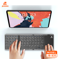 Jeqang JB-835 lipat Mini tiga lipat Touchpad gunting Keyboard operasi gaya baru kunci Multimedia untuk Inggris PC Laptop