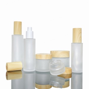 Luxury Custom Skincare Cosmetic Packaging Set 10ml 30ml 50ml 100ml Frosted Glass Cream Serum <b>Pump</b> <b>Bottle</b> and Jar - Product Image 1