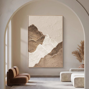 Abstract Textured Wall Art Oil <b>Canvas</b> Painting Black <b>Frame</b> Rectangle Mountain Landscape Decor For Living Room Entryway - Product Image 3