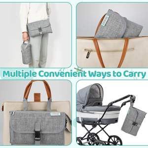 Échantillon gratuit, vente en gros, OEM, tapis à langer portable en mousse, imperméable, tapis à langer portable pour bébé, tapis à langer - Product Image 4