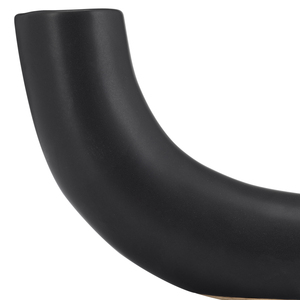 Vaso in ceramica a forma di U per l'arredamento del soggiorno, ufficio, tavolo, esposizione astratta, finitura nera opaca - Product Image 5