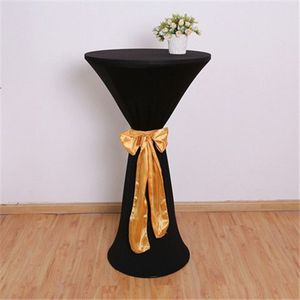 Fundas Redondas de Spandex para Mesas de Cóctel con Cinturón, Manteles Elásticos Cuadrados para Mesas Altas de Bar, Fiestas y Banquetes - Product Image 1