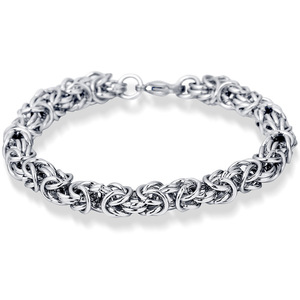 Pulsera Trenzada de Acero Inoxidable de 9 mm, Joyería de Moda para Hombre, Diseño de Cadena, Color Acero - Product Image 1