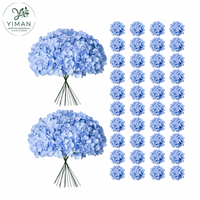 Fleurs artificielles YM Blue Hydrangea en vrac, têtes de fleurs d'hortensia artificielles pour décorations spéciales de Noël, Nouvel An, Halloween
