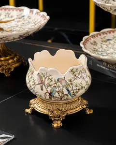 中国の陶器高級花家の装飾手作りアンティークセラミック瓶絵画装飾セラミック卓上装飾品