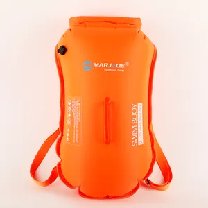 Instock Open Water Swim Buoy Dry Bag Waterproof Orange Sport Outdoor OEM 28L 35L Swimming Nylon Durable Backpack Safety Float