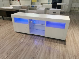 L-образный шкаф для телевизора, блестящая белая Подставка для телевизора, светодиодный стол для телевизора - Product Image 2