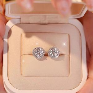 Boucles d'oreilles pendantes scintillantes en zircon cubique, en acier inoxydable plaqué or, hypoallergéniques, de luxe, pour femmes, pour les fêtes, le quotidien, cadeau - Product Image 3