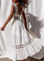 Robe Longue Maxi Élégante et Décontractée pour Femme 2026, Grande Taille, Robe Blanche en Dentelle pour Femme